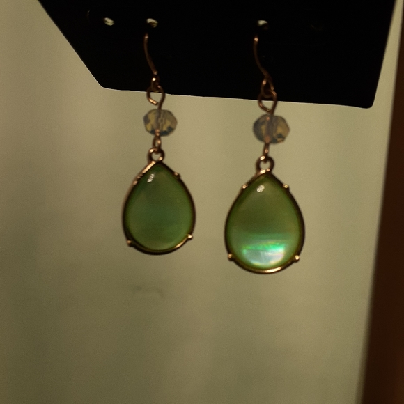 Nior Agate Jade Earrings with Gold hook NWT - Picture 5 of 5